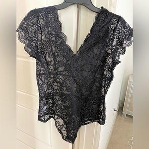 Black Lace-like Bodysuit